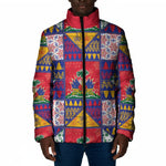 Haiti Christmas Padded Jacket Patchwork Style