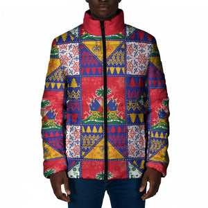 Haiti Christmas Padded Jacket Patchwork Style