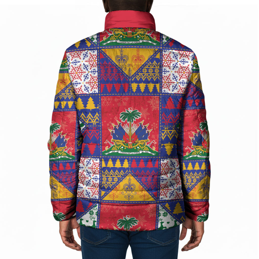 Haiti Christmas Padded Jacket Patchwork Style