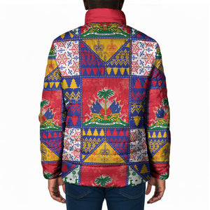 Haiti Christmas Padded Jacket Patchwork Style
