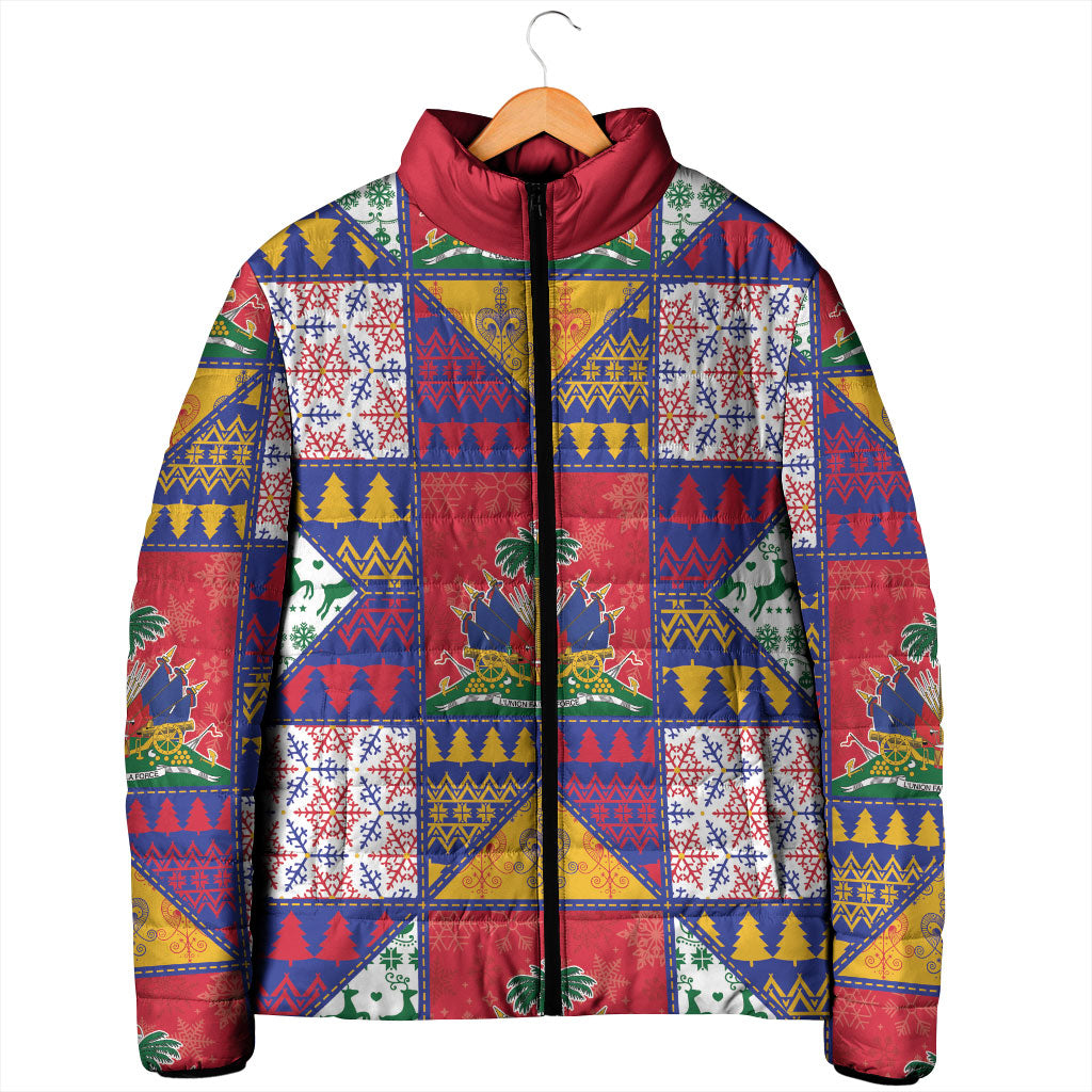 Haiti Christmas Padded Jacket Patchwork Style