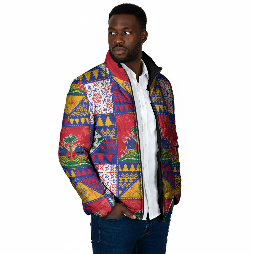 Haiti Christmas Padded Jacket Patchwork Style
