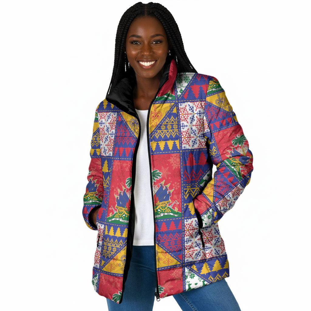 Haiti Christmas Padded Jacket Patchwork Style