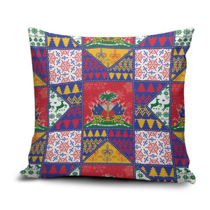 Haiti Christmas Pillow Cover Patchwork Style