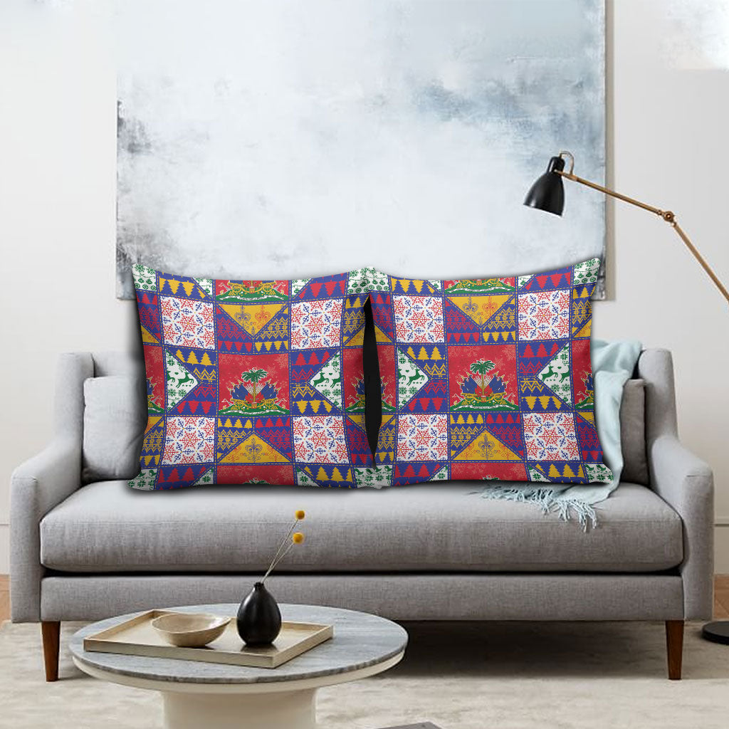 Haiti Christmas Pillow Cover Patchwork Style