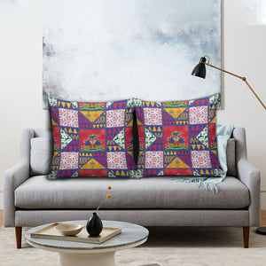 Haiti Christmas Pillow Cover Patchwork Style