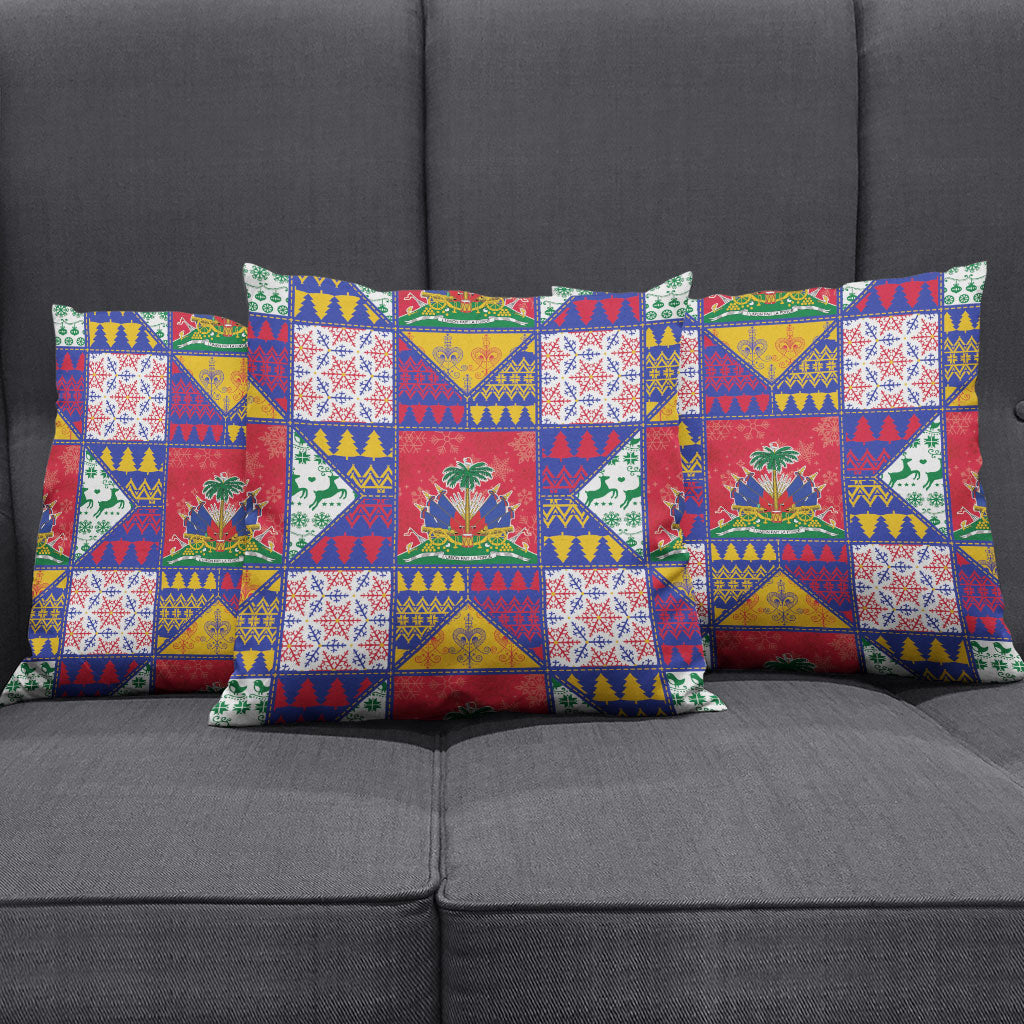 Haiti Christmas Pillow Cover Patchwork Style