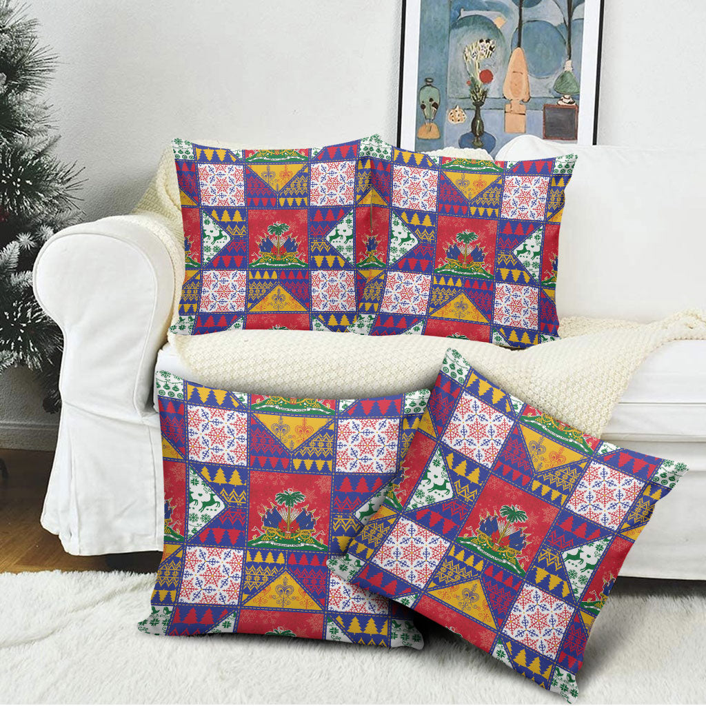 Haiti Christmas Pillow Cover Patchwork Style