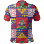 Haiti Christmas Polo Shirt Patchwork Style