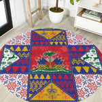 Haiti Christmas Round Carpet Patchwork Style