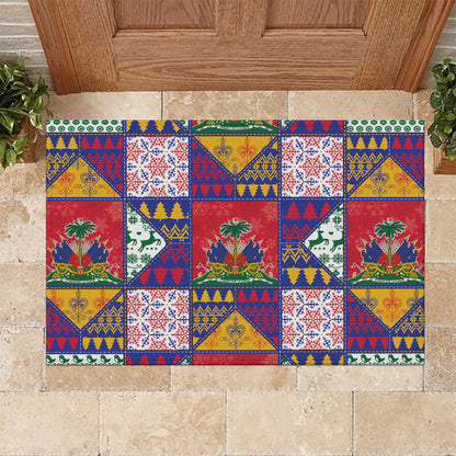 Haiti Christmas Rubber Doormat Patchwork Style