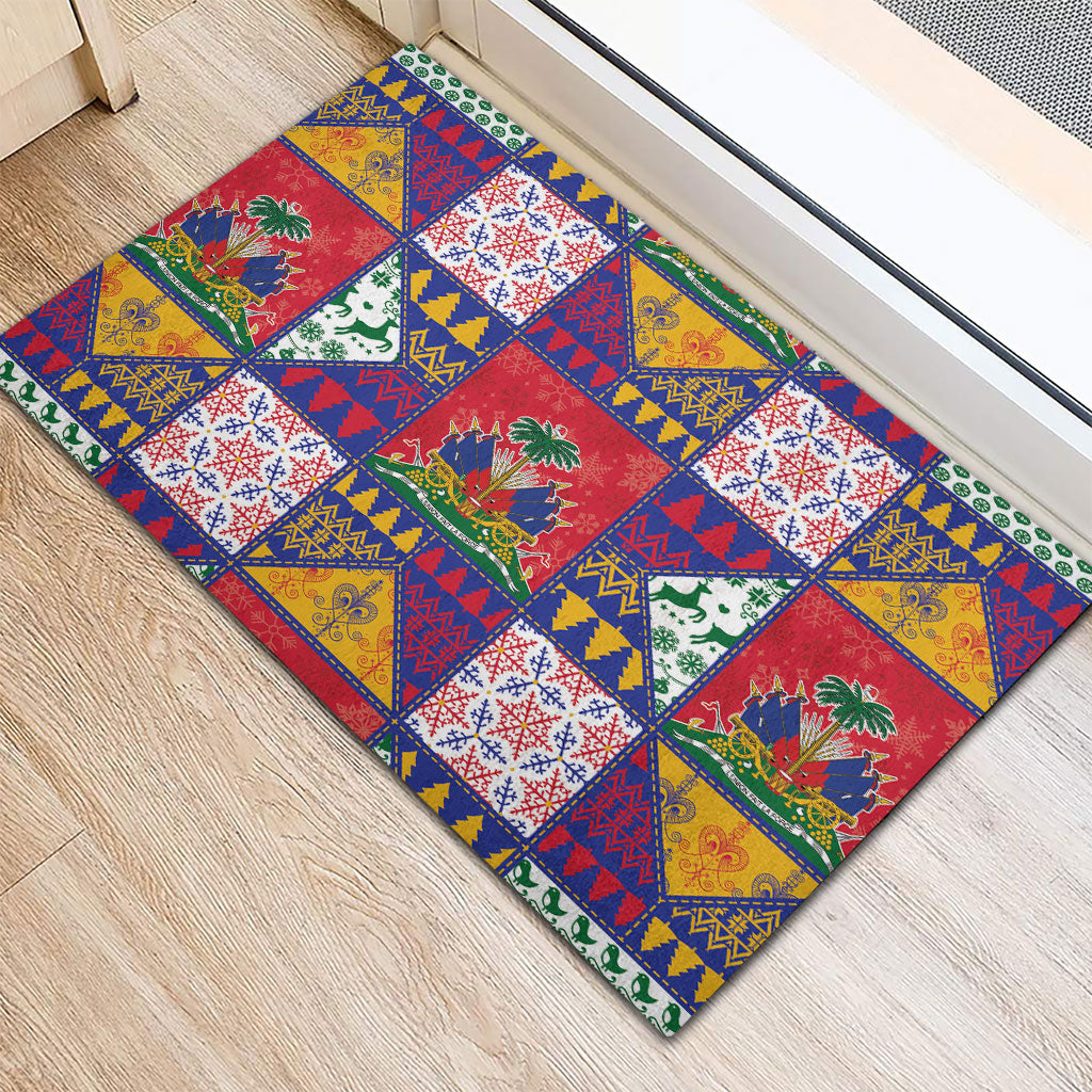 Haiti Christmas Rubber Doormat Patchwork Style