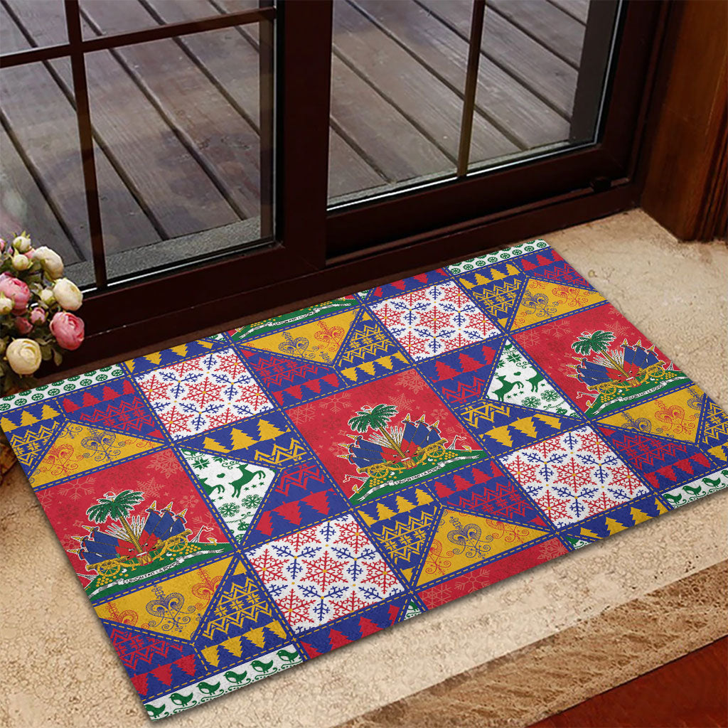 Haiti Christmas Rubber Doormat Patchwork Style