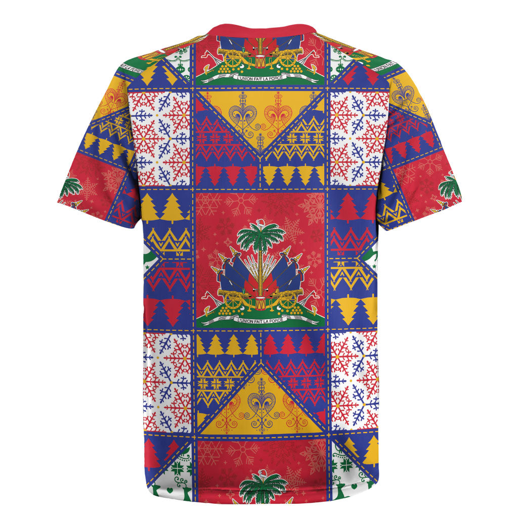 Haiti Christmas Rugby Jersey Patchwork Style