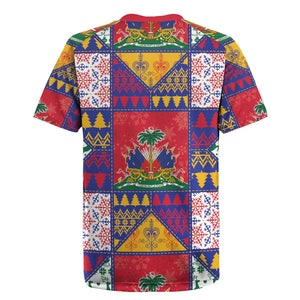 Haiti Christmas Rugby Jersey Patchwork Style