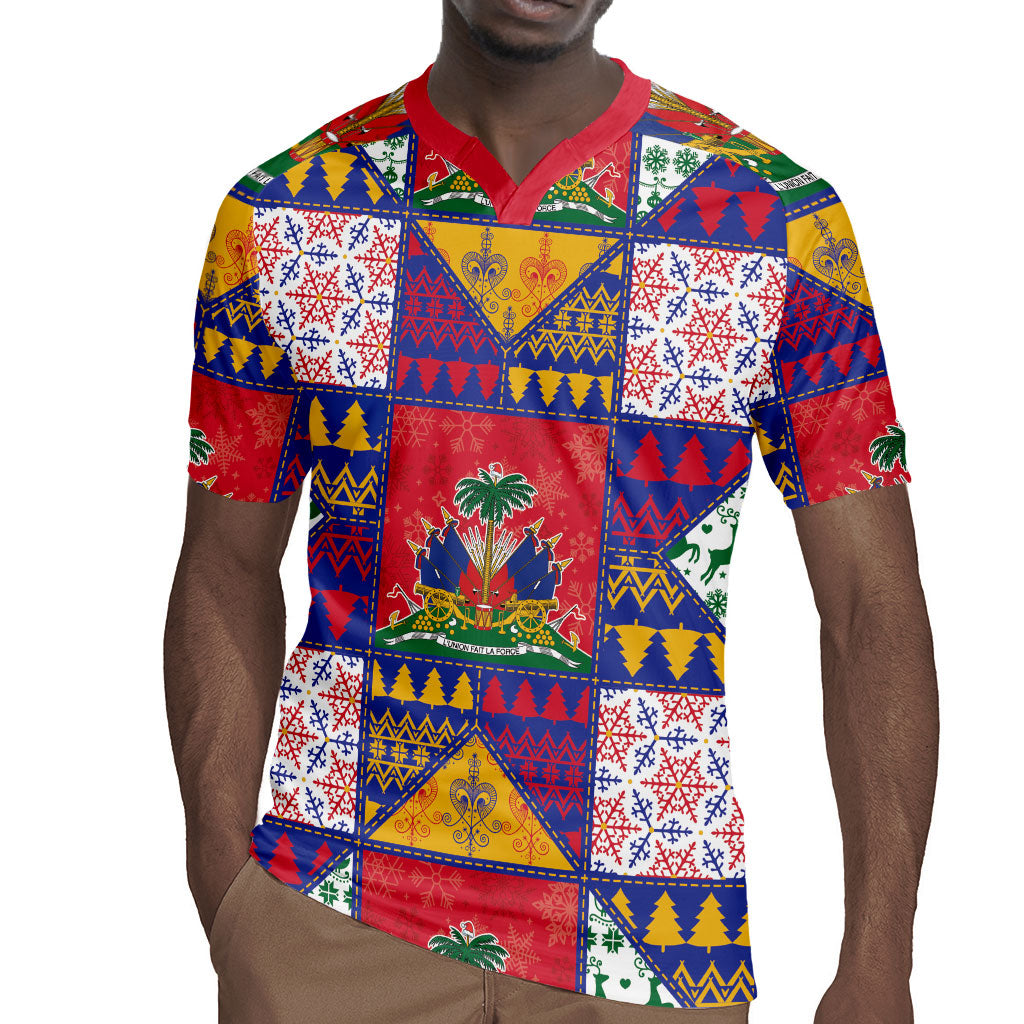 Haiti Christmas Rugby Jersey Patchwork Style