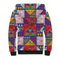 Haiti Christmas Sherpa Hoodie Patchwork Style