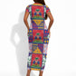 Haiti Christmas Short Sleeve Bodycon Dress Patchwork Style