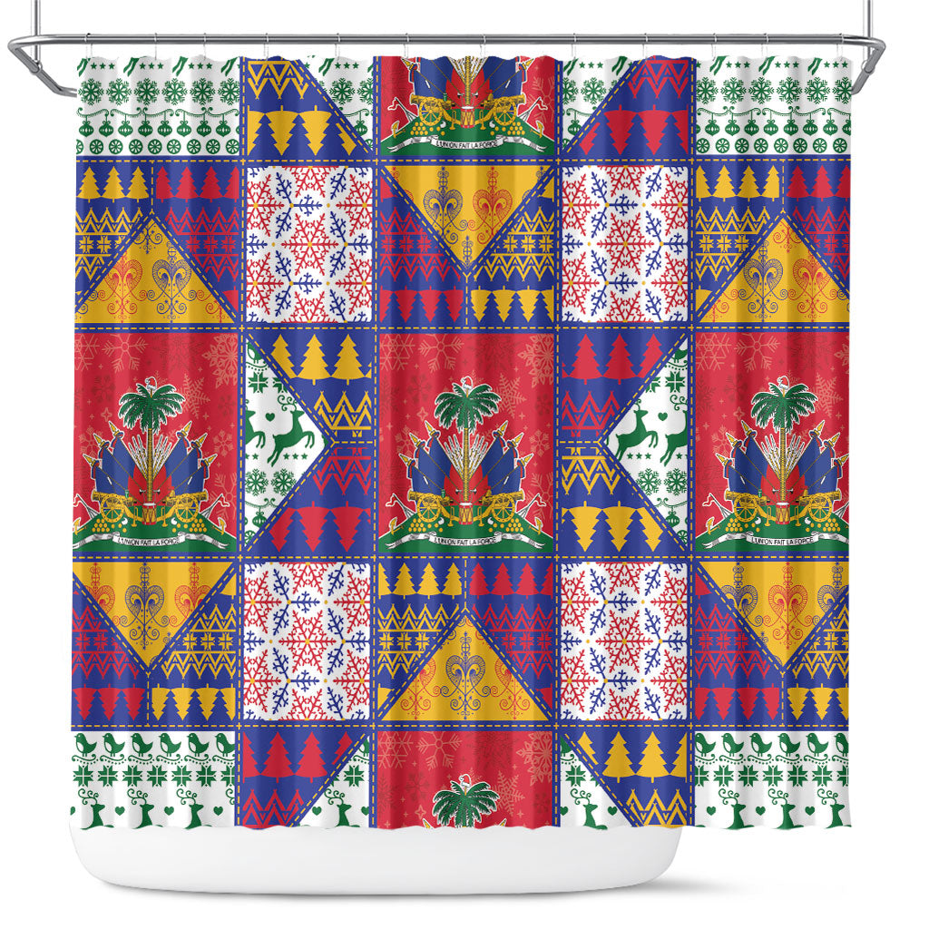 Haiti Christmas Shower Curtain Patchwork Style