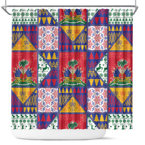 Haiti Christmas Shower Curtain Patchwork Style