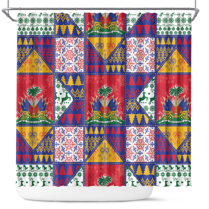 Haiti Christmas Shower Curtain Patchwork Style