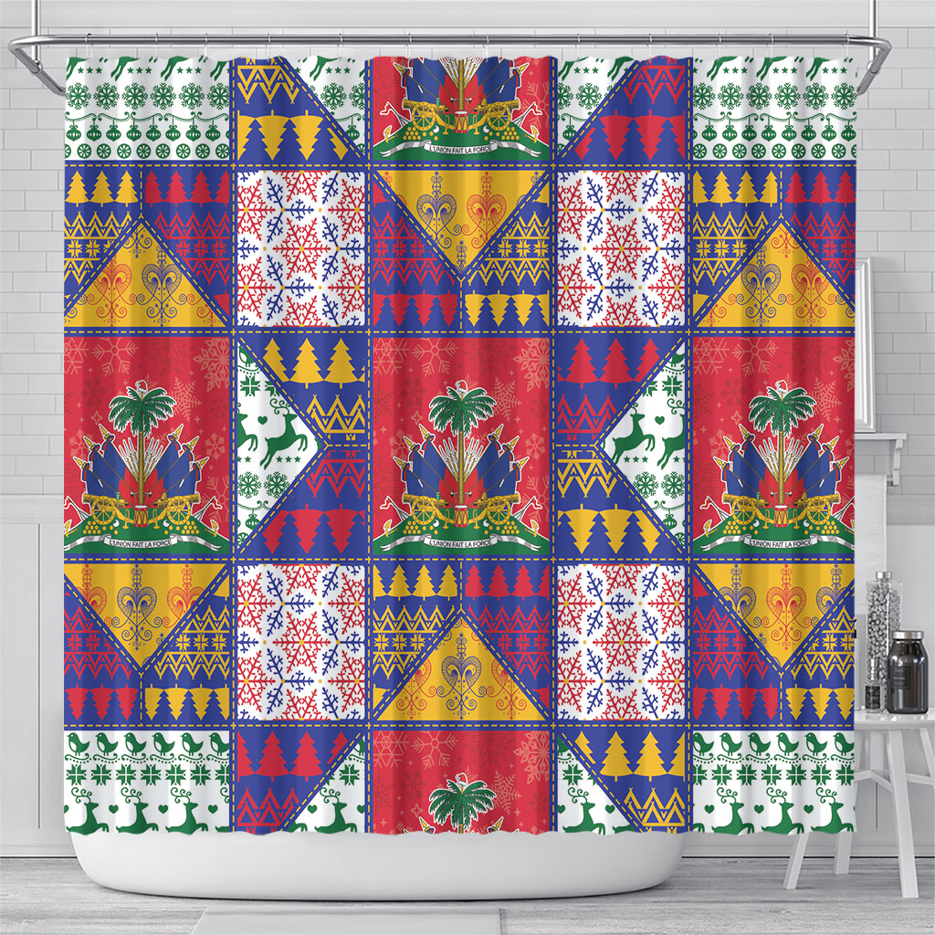 Haiti Christmas Shower Curtain Patchwork Style