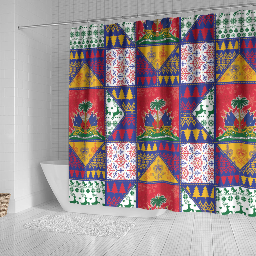 Haiti Christmas Shower Curtain Patchwork Style