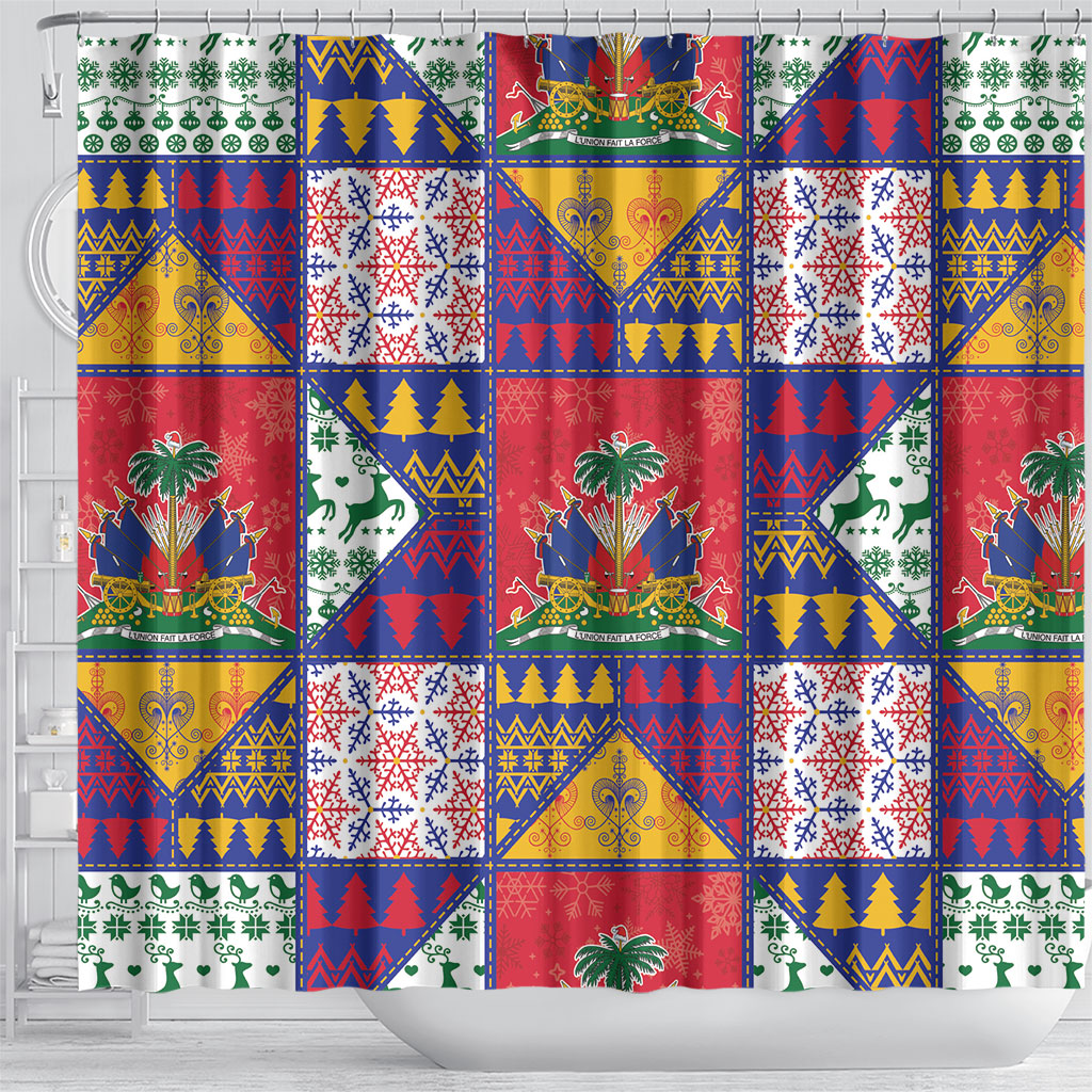 Haiti Christmas Shower Curtain Patchwork Style
