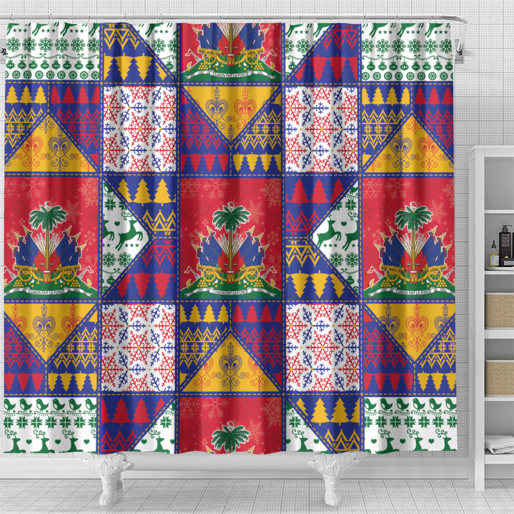 Haiti Christmas Shower Curtain Patchwork Style