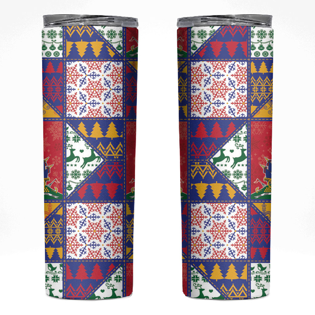 Haiti Christmas Skinny Tumbler Patchwork Style