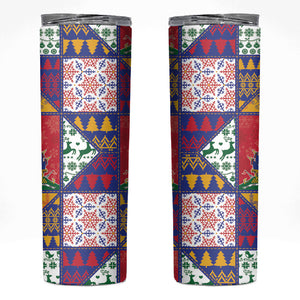 Haiti Christmas Skinny Tumbler Patchwork Style