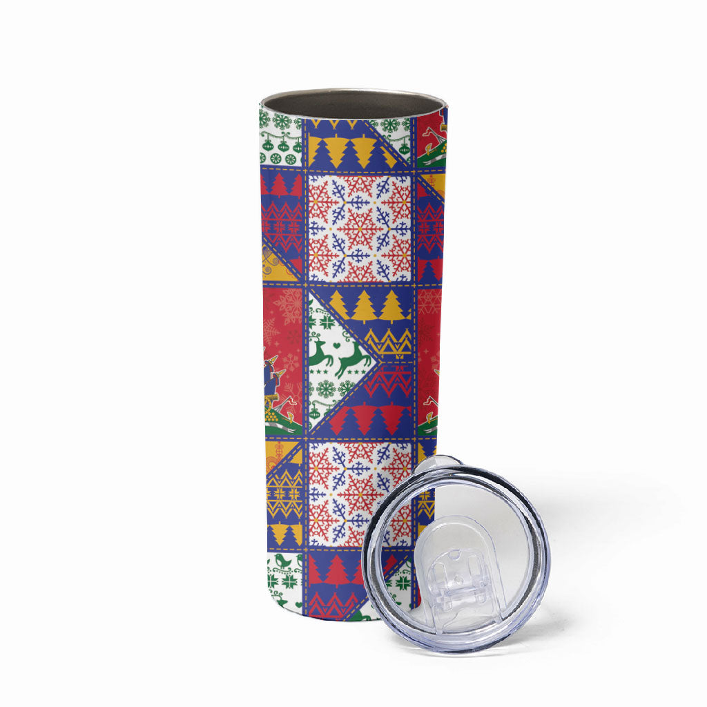 Haiti Christmas Skinny Tumbler Patchwork Style