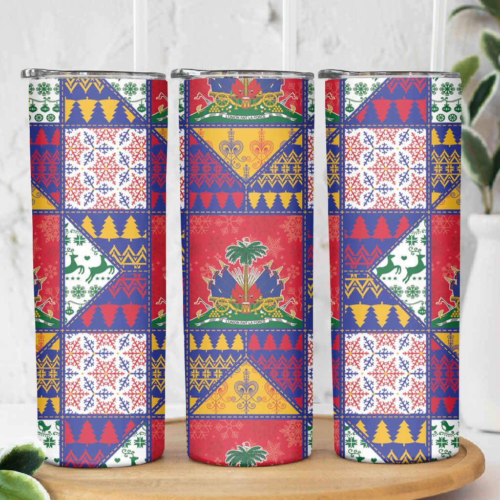 Haiti Christmas Skinny Tumbler Patchwork Style