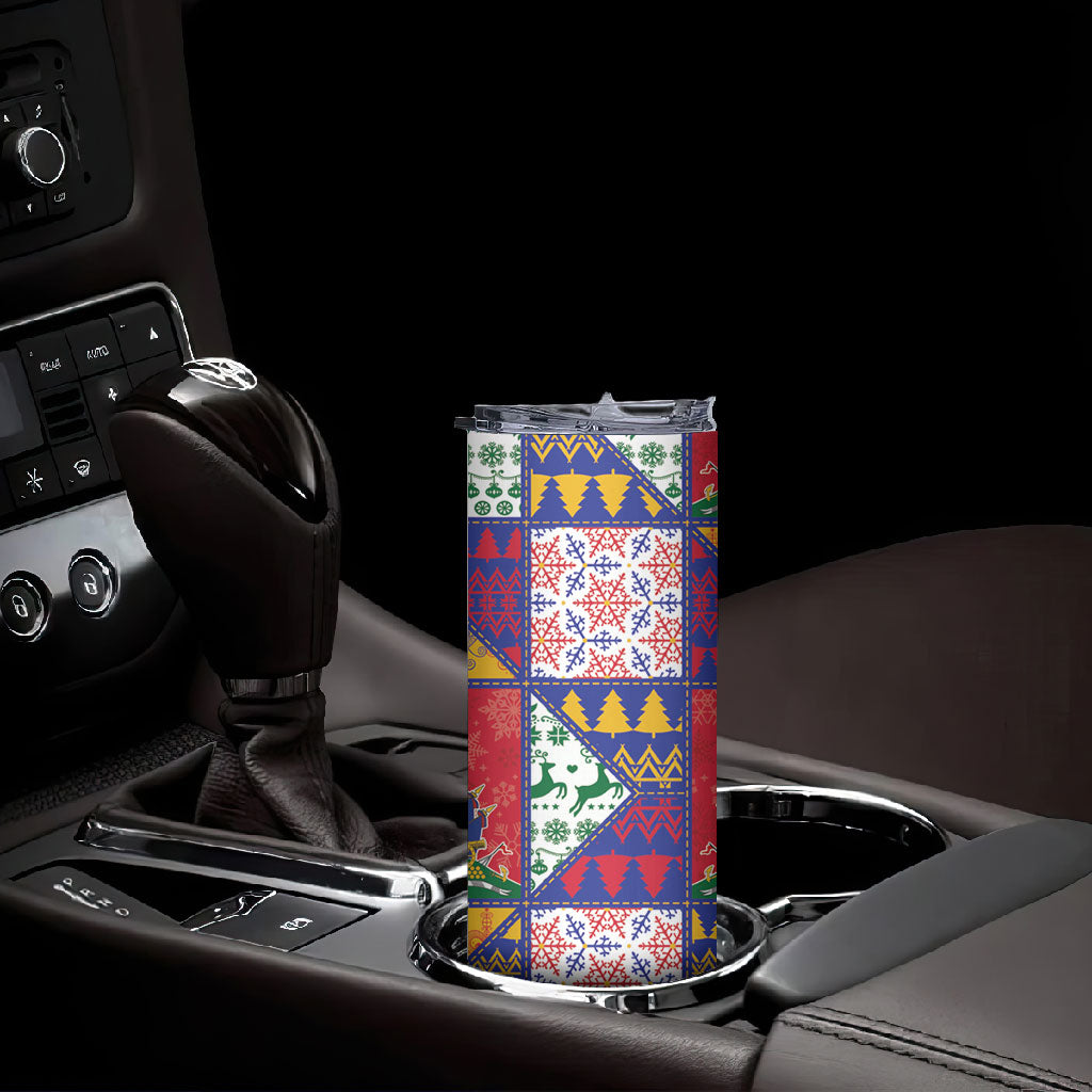 Haiti Christmas Skinny Tumbler Patchwork Style