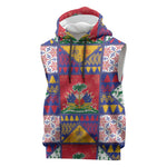 Haiti Christmas Sleeveless Hoodie Patchwork Style