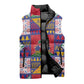 Haiti Christmas Sleeveless Puffer Jacket Patchwork Style