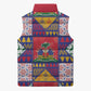 Haiti Christmas Sleeveless Puffer Jacket Patchwork Style