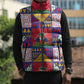 Haiti Christmas Sleeveless Puffer Jacket Patchwork Style