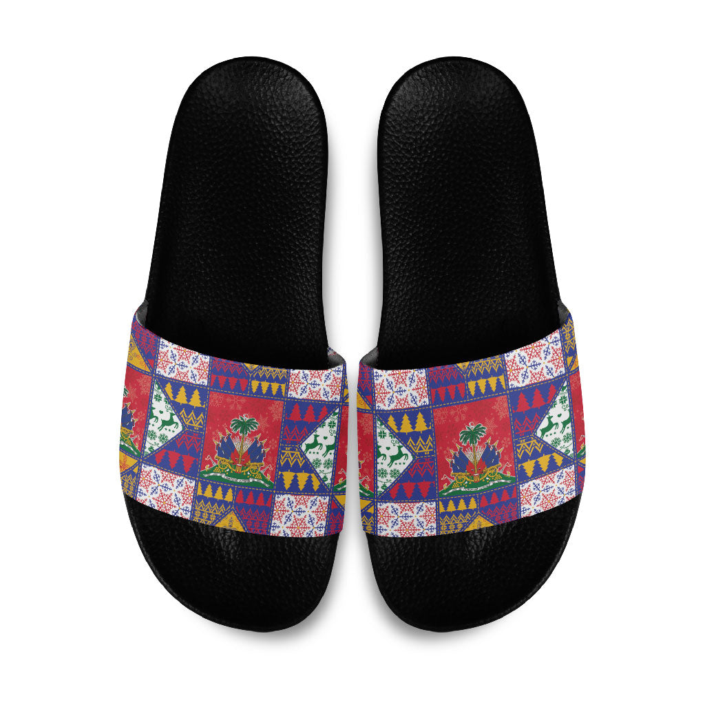 Haiti Christmas Slide Sandals Patchwork Style