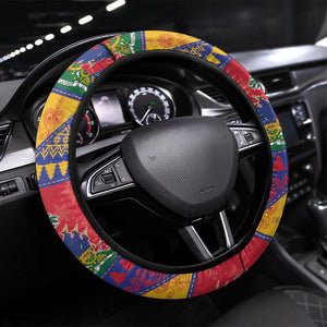 Haiti Christmas Steering Wheel Cover Patchwork Style