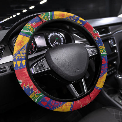 Haiti Christmas Steering Wheel Cover Patchwork Style