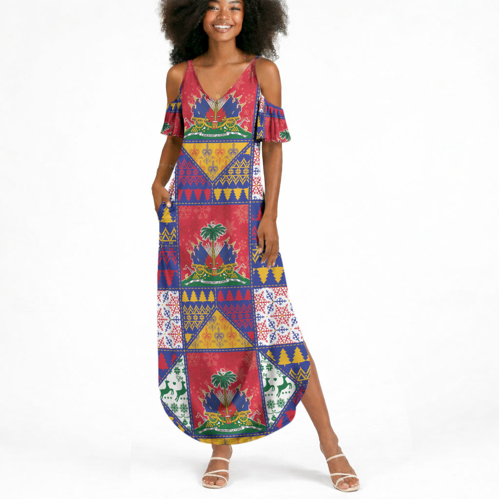 Haiti Christmas Summer Maxi Dress Patchwork Style