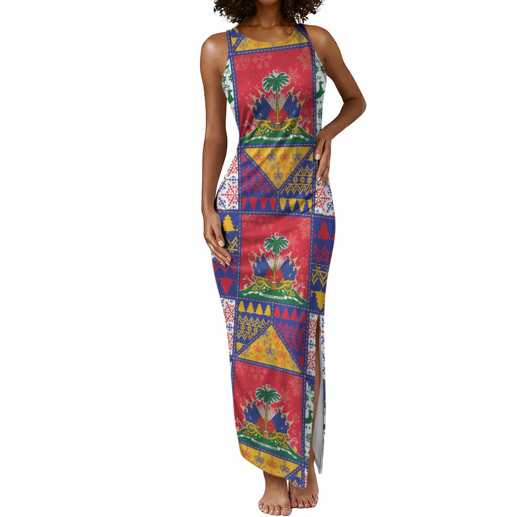 Haiti Christmas Tank Maxi Dress Patchwork Style