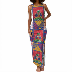 Haiti Christmas Tank Maxi Dress Patchwork Style