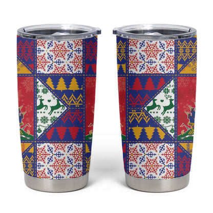 Haiti Christmas Tumbler Cup Patchwork Style