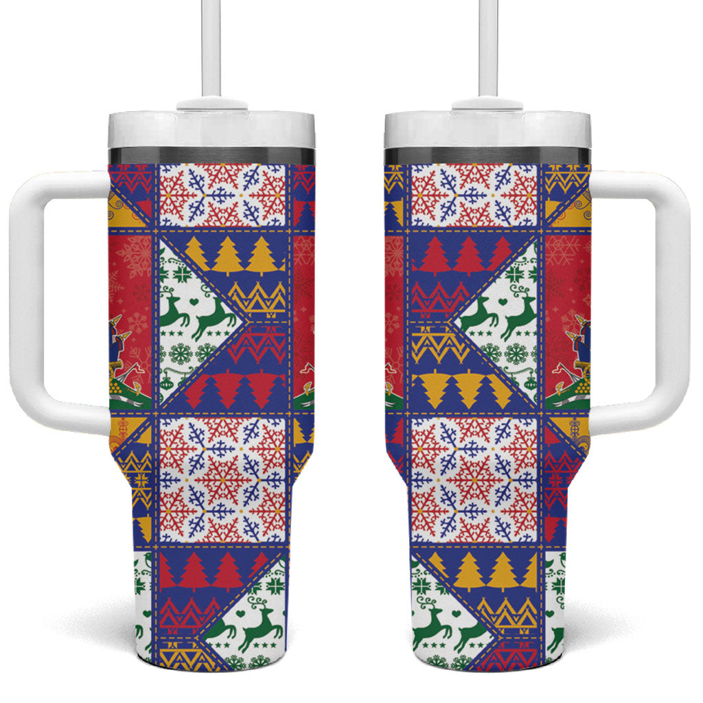 Haiti Christmas Tumbler With Handle Patchwork Style