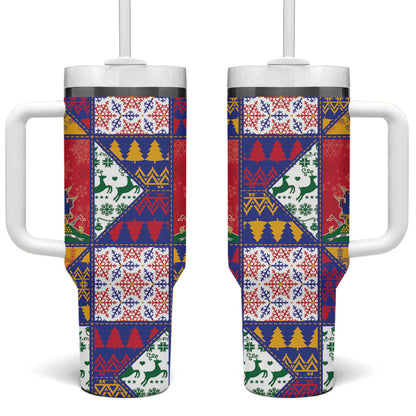 Haiti Christmas Tumbler With Handle Patchwork Style