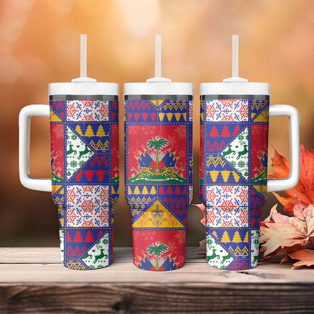 Haiti Christmas Tumbler With Handle Patchwork Style