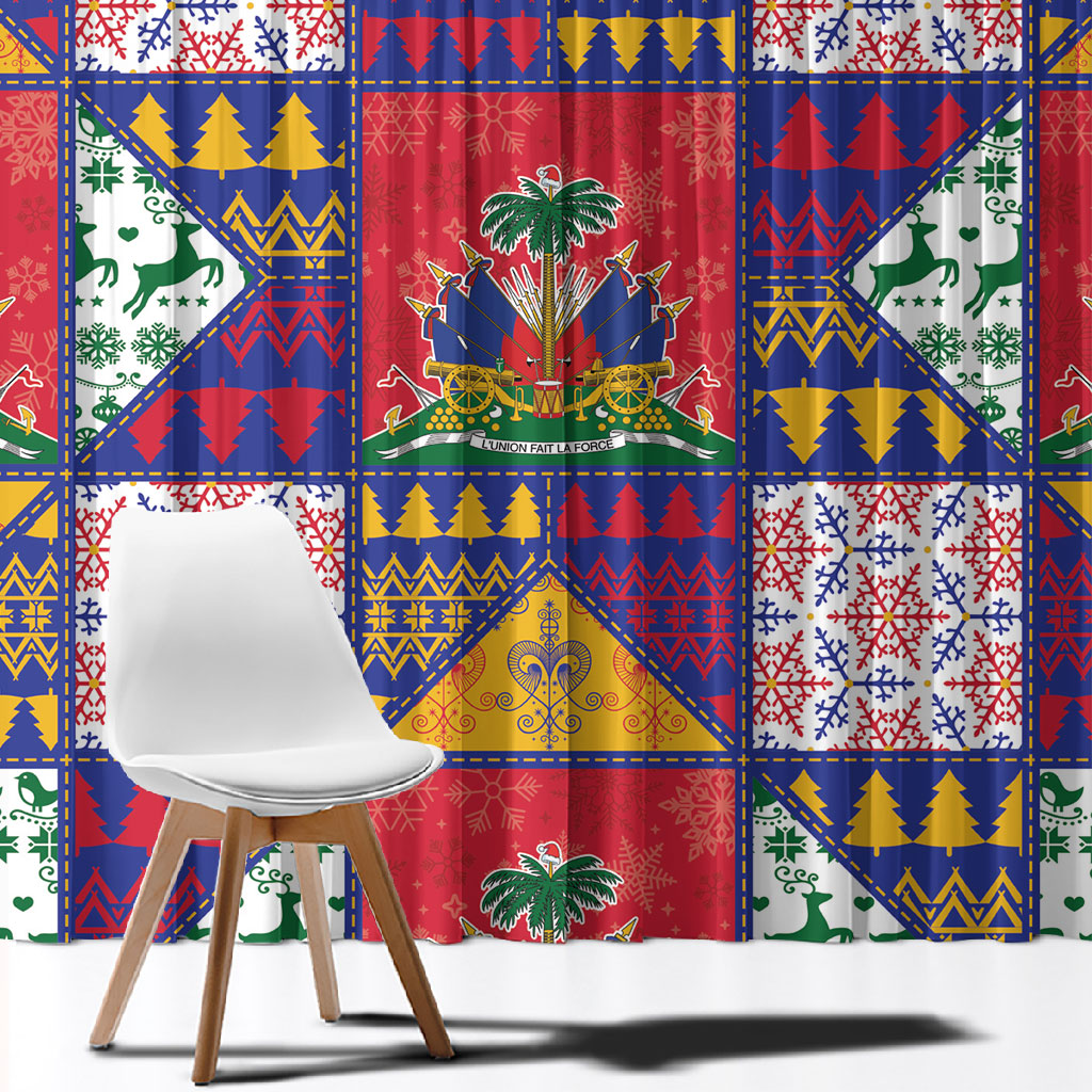Haiti Christmas Window Curtain Patchwork Style