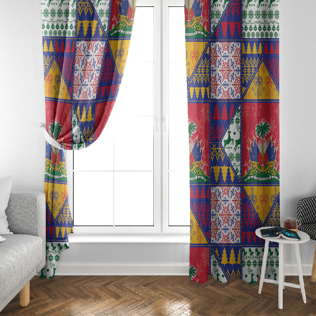 Haiti Christmas Window Curtain Patchwork Style